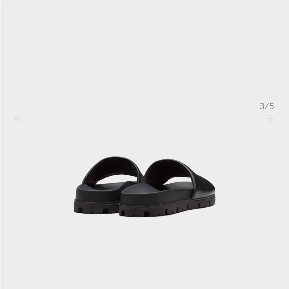 Prada Logo Leather Slides - Picture 9 of 9
